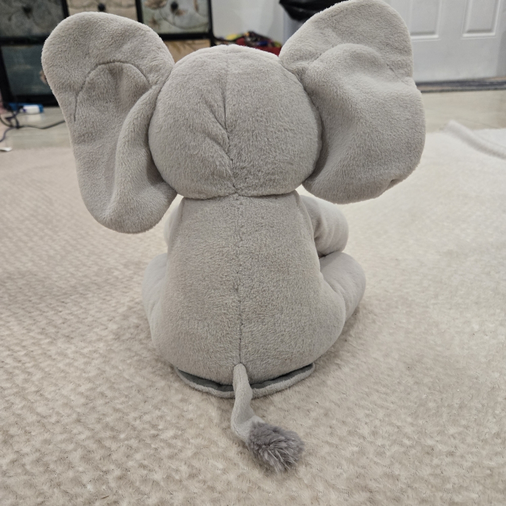Baby GUND Animated Flappy  Elephant Plush Gray 12" Peek A Boo Ears Hang Low - Picture 4 of 10